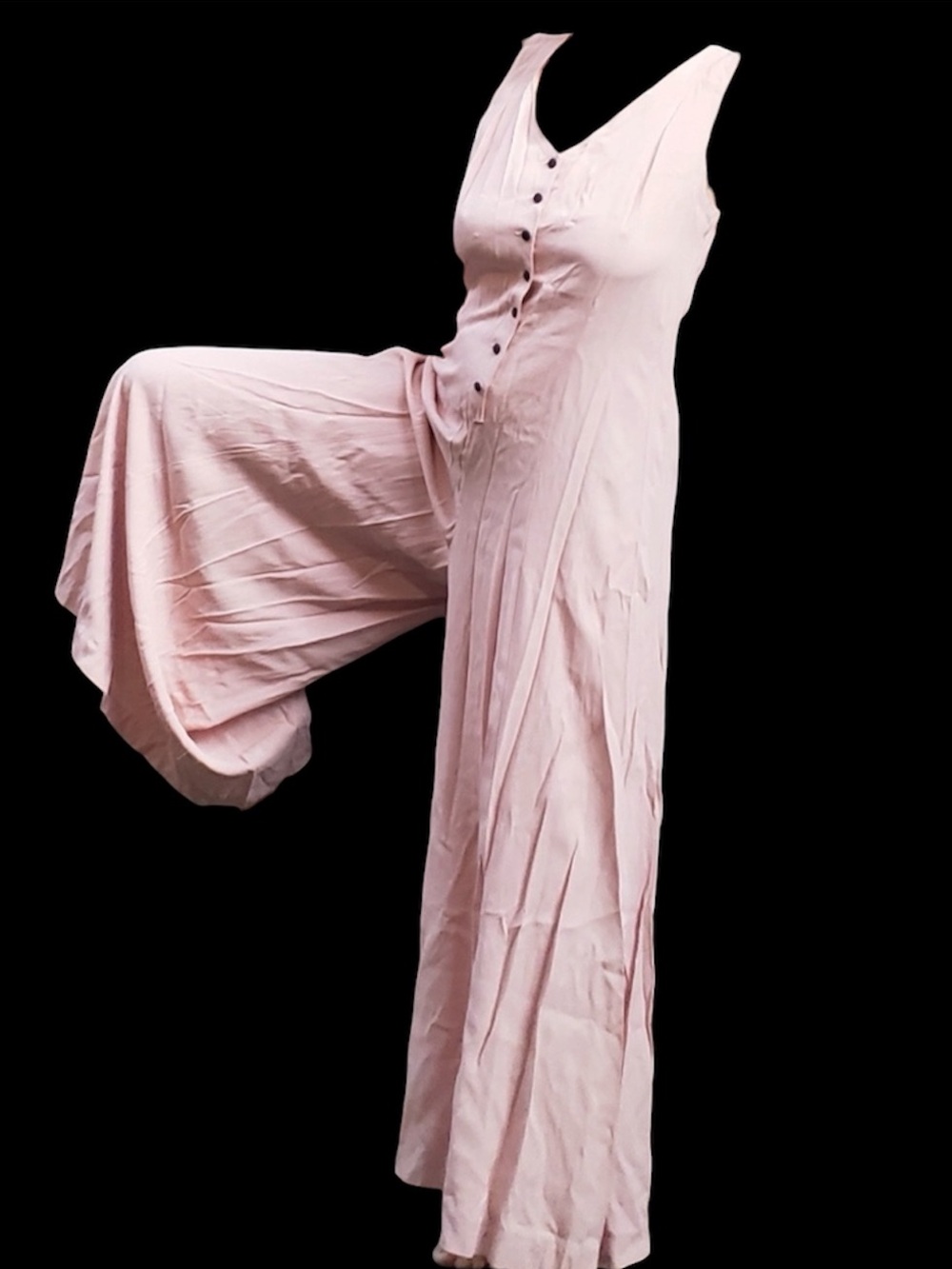 Vintage 90s Pale Pink Wide Leg Jumpsuit
